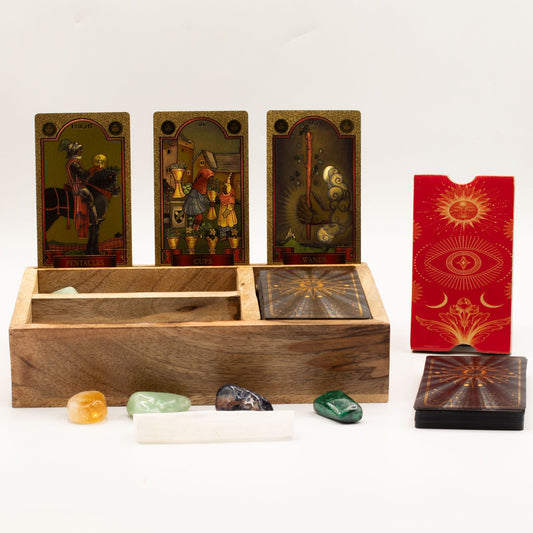 Háromrészes Tarot Doboz Kártyatartóval