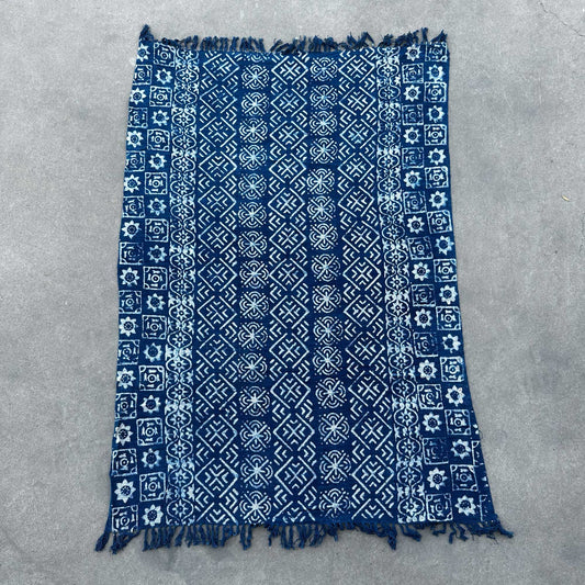 Kézzel készített indigókék takaró – 170x120cm – Desi csíkos