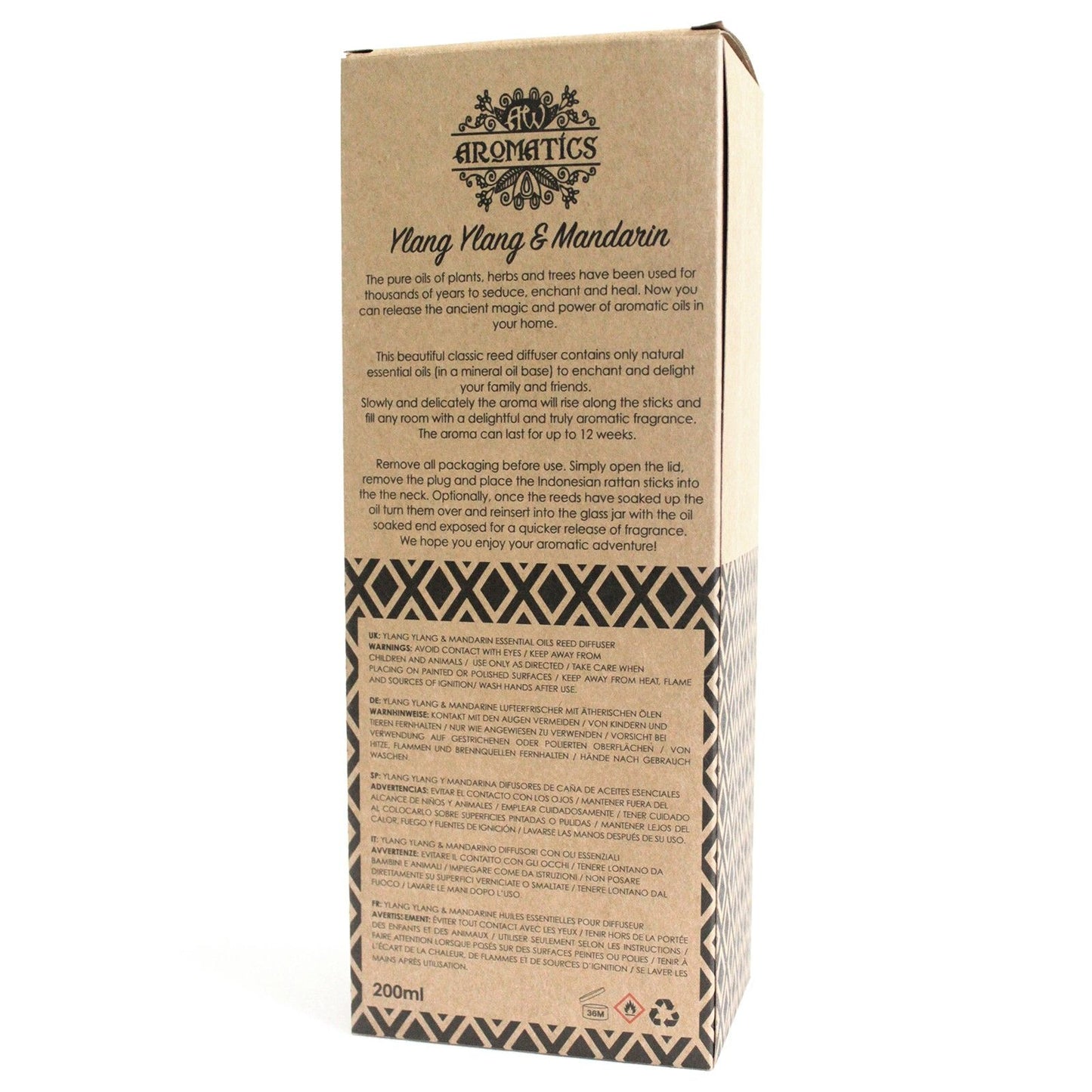 200 ml Ylang-ylang és mandarin illóolaj diffúzor pálcikákkal