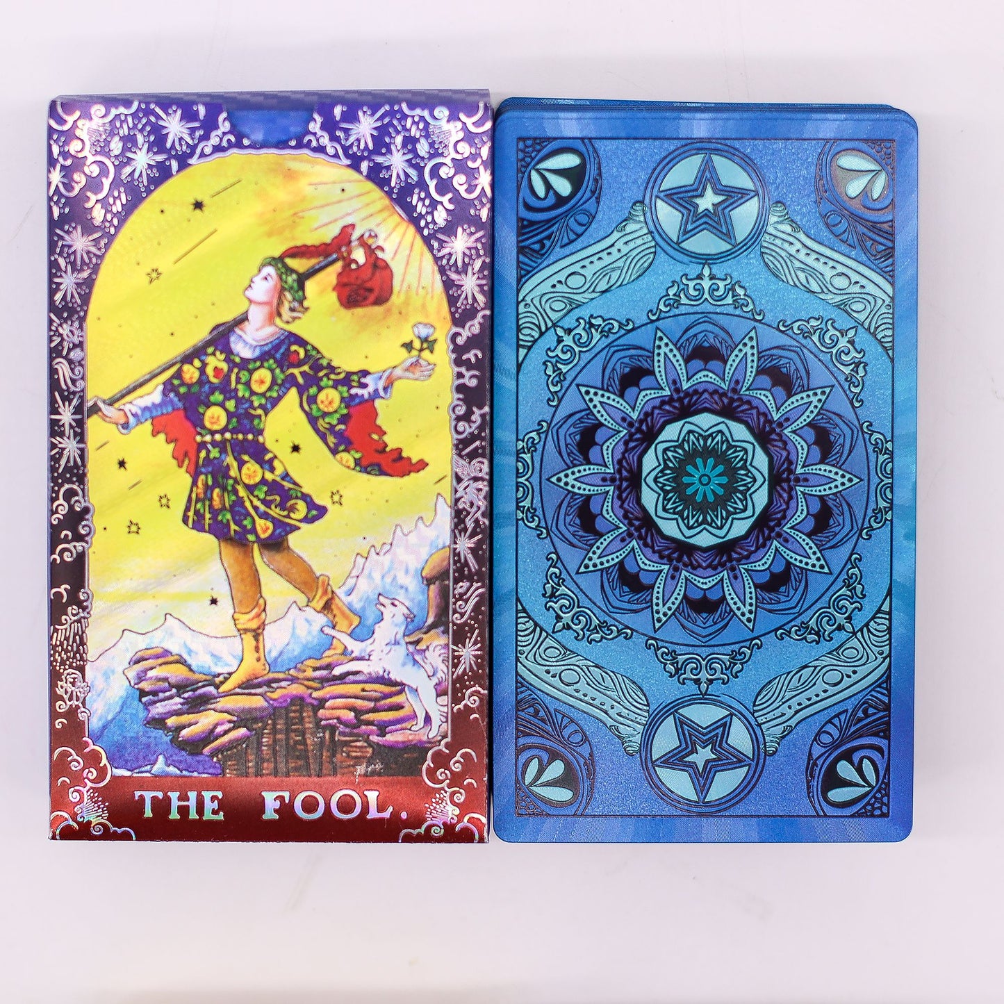 Kék fóliás tarot kártya készlet - Mandala - füzettel