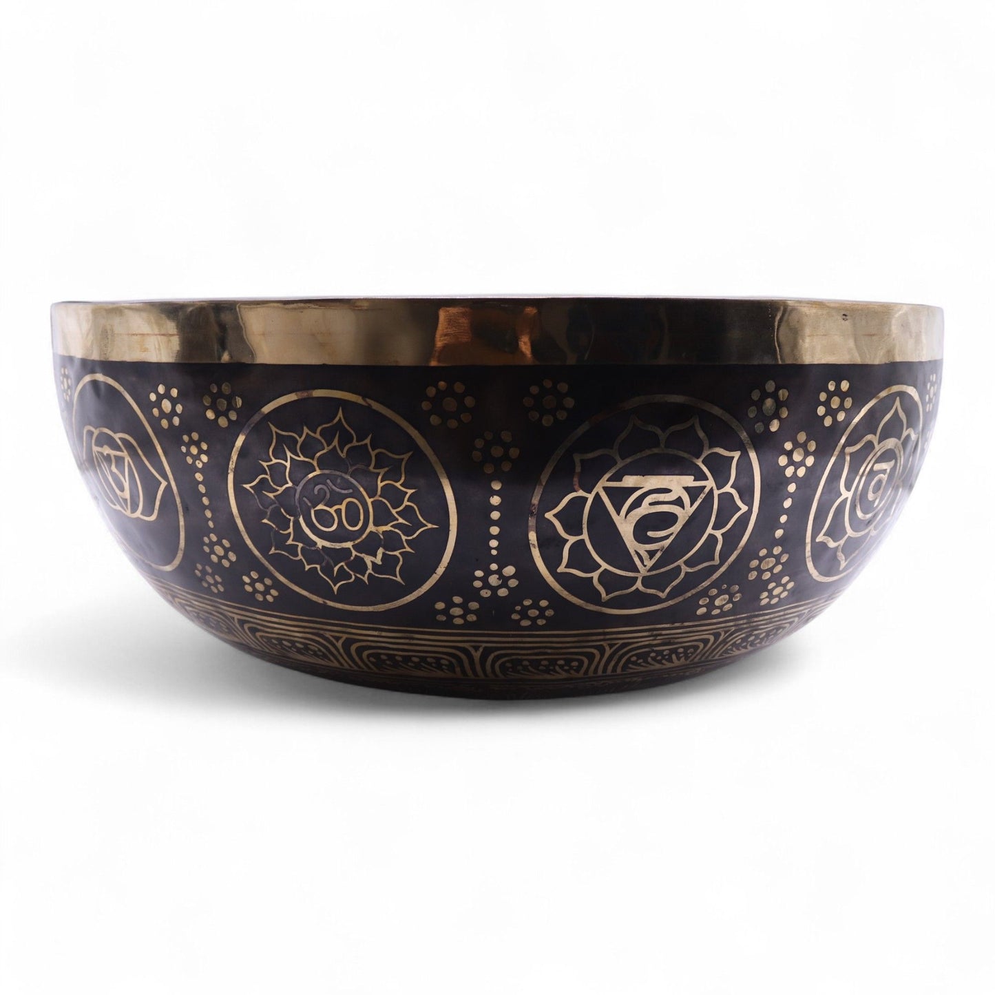 Gravírozott – Óriási rezgő lábú állótál – 50x20 cm (10,7 kg)