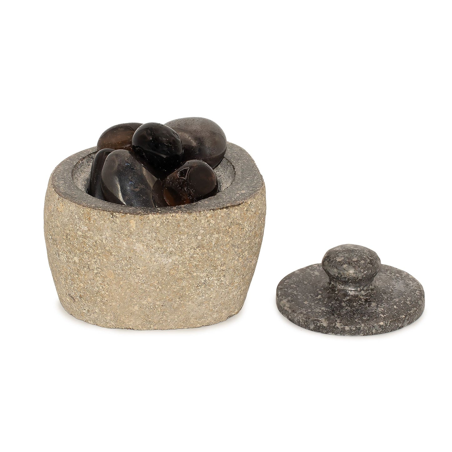 Természetes folyami kő földelő edény – Kicsi (kb. 9x7cm)