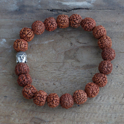 Rudraksha Buddha Karkötő Mala - Természetes