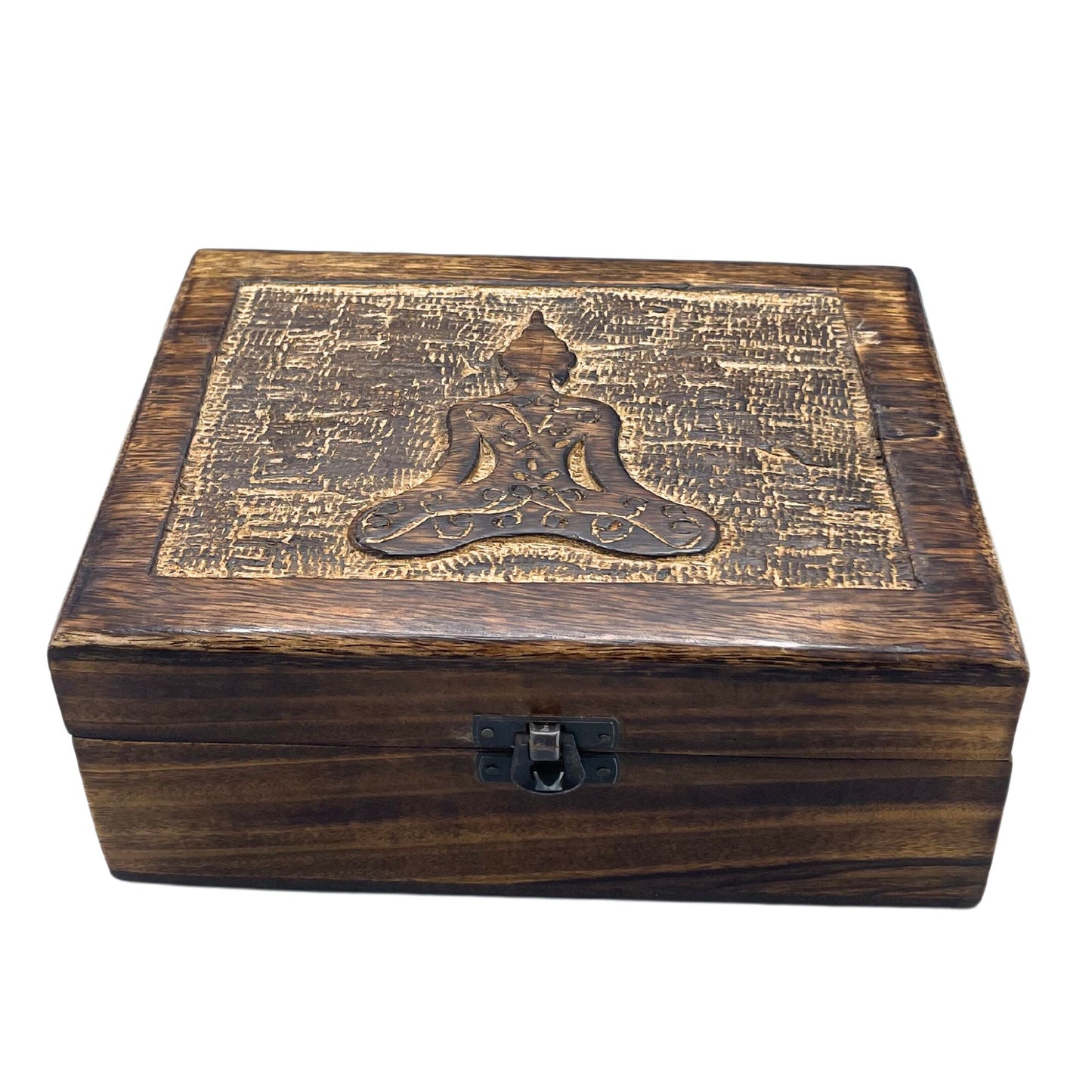 Nagy, fából készült emléktartó doboz 20x15x7,5 cm – Buddha