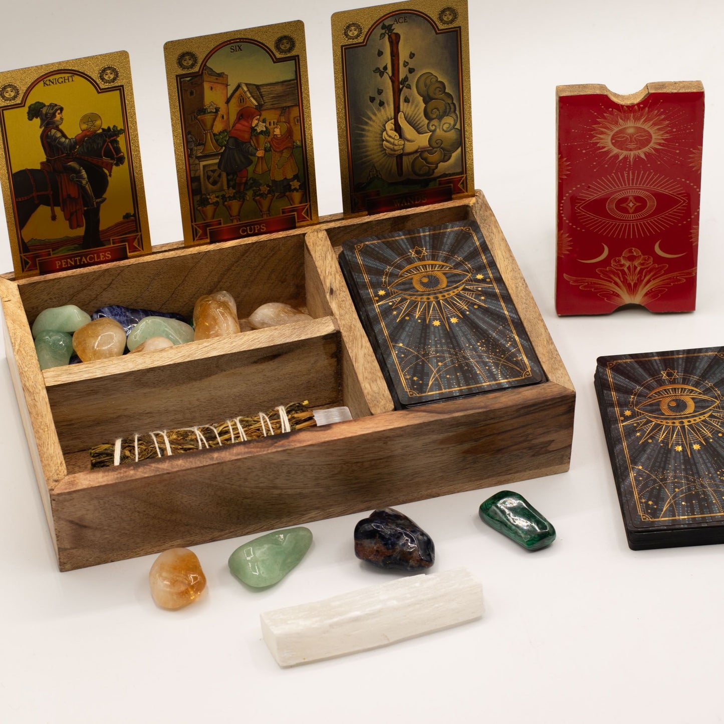 Háromrészes Tarot Doboz Kártyatartóval