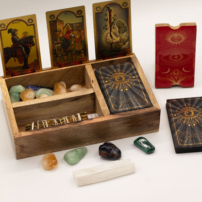Háromrészes Tarot Doboz Kártyatartóval