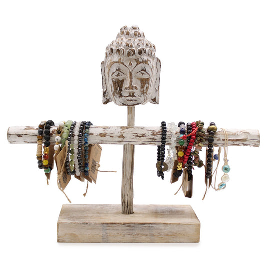 Egyágú és Buddha-állvány – Fehérre meszelt