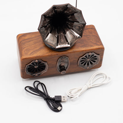 Retro mini dupla gramofon hangszóró – Bluetooth – 2 x 5,4 watt