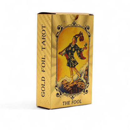 Kék és arany fóliás tarot kártya szett – mindent látó szem – füzettel