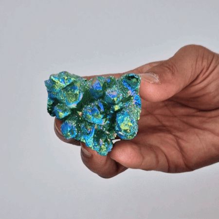 Mérsékelten Kezelt Természetes Kvarc - Aura Zöld Láng Kvarc (kb. 100-150g, 7-10cm)