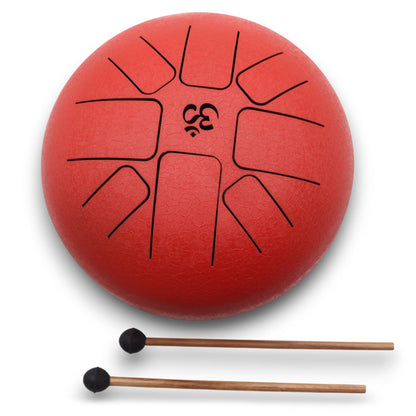 Med Steel Tongue Happy Drums Om Red- 22x16cm