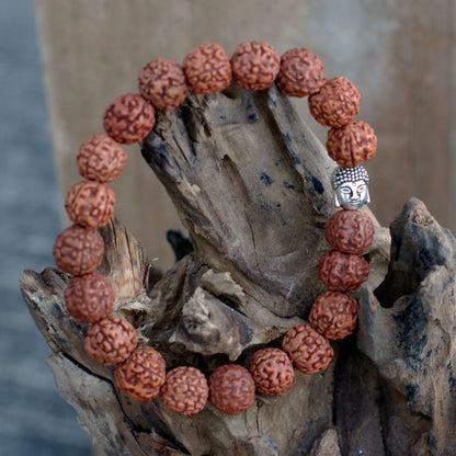 Rudraksha Buddha Karkötő Mala - Természetes