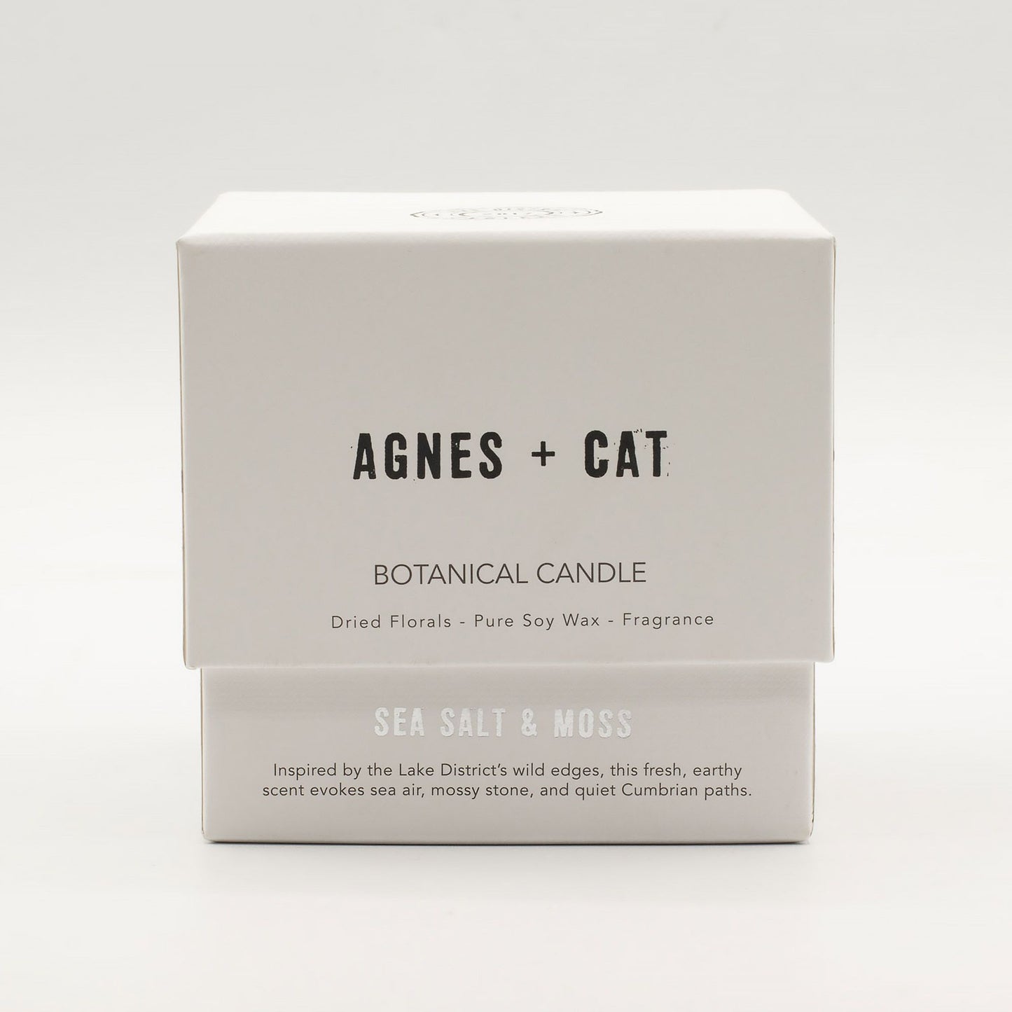 Agnes + Cat botanikus szójaviasz gyertya – Tengeri só és moha