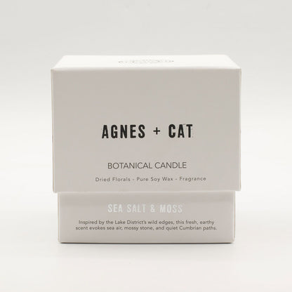 Agnes + Cat botanikus szójaviasz gyertya – Tengeri só és moha