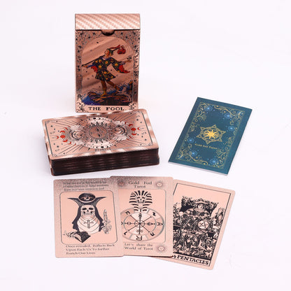 Rozé arany fóliás tarot kártya szett – Holdfázis – füzettel