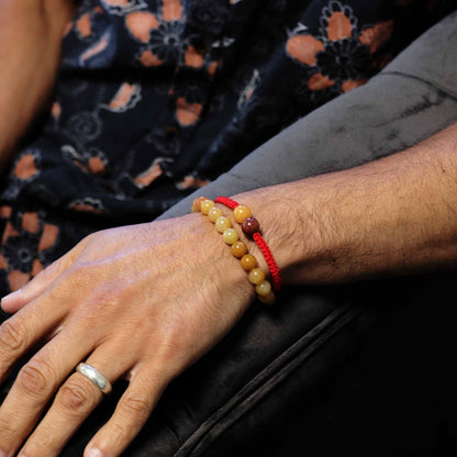 Dupla Erős Gyöngy Karkötők - Sárga Aventurin