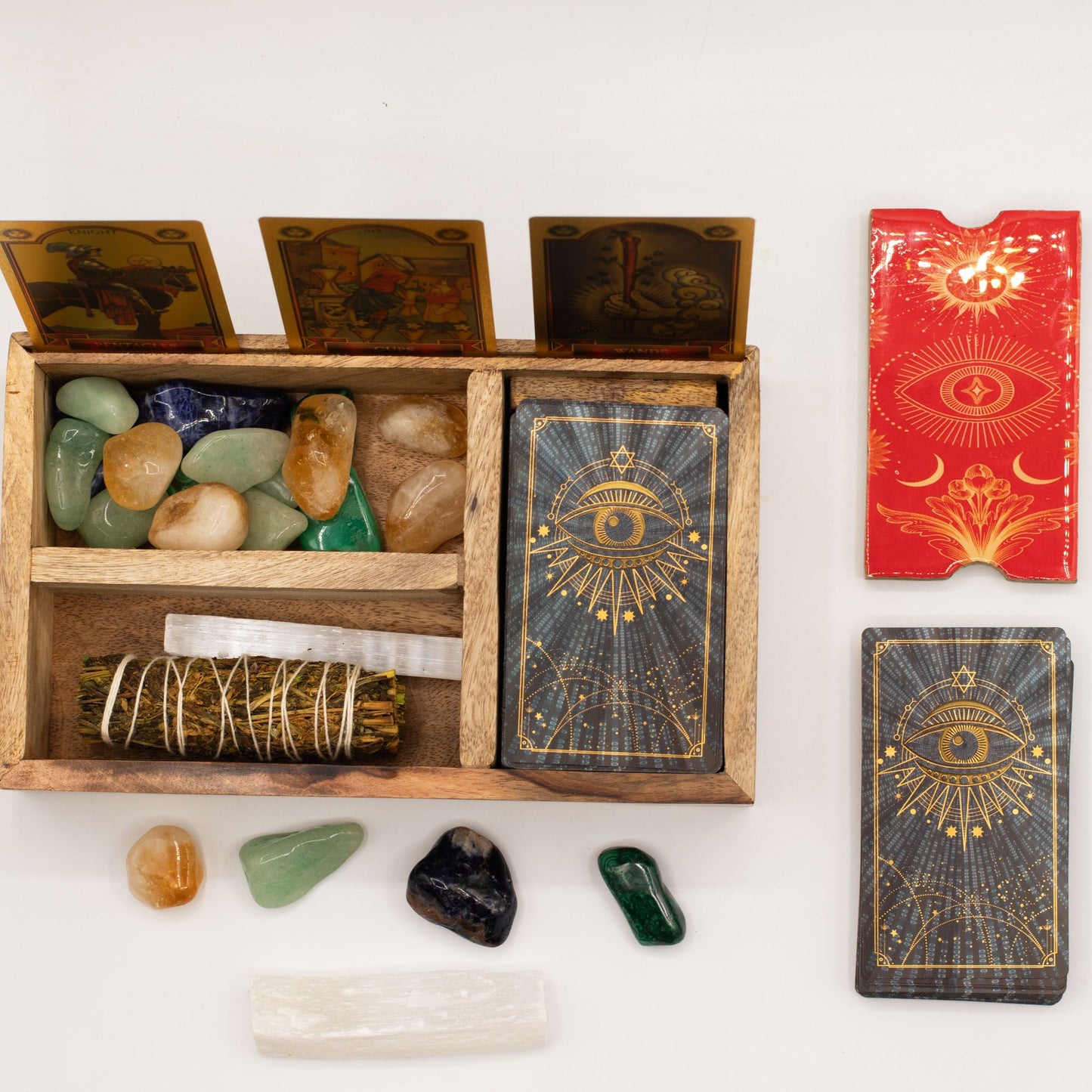 Háromrészes Tarot Doboz Kártyatartóval