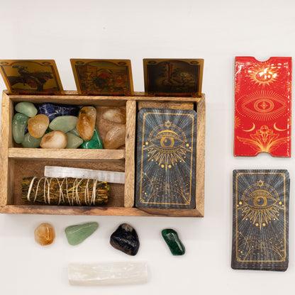 Háromrészes Tarot Doboz Kártyatartóval