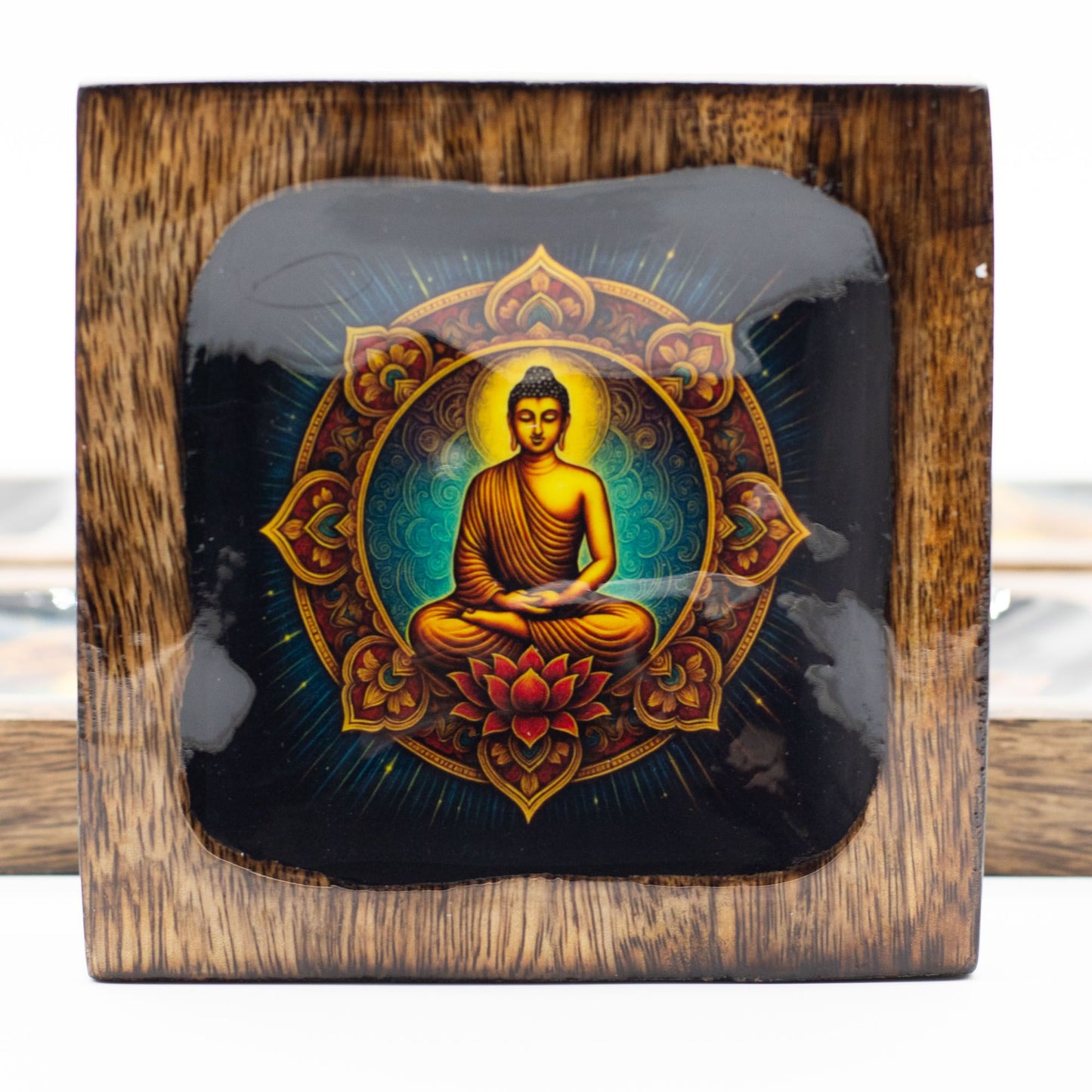 Lrg zománcozott mangótálcaszett – Buddha