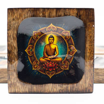 Lrg zománcozott mangótálcaszett – Buddha