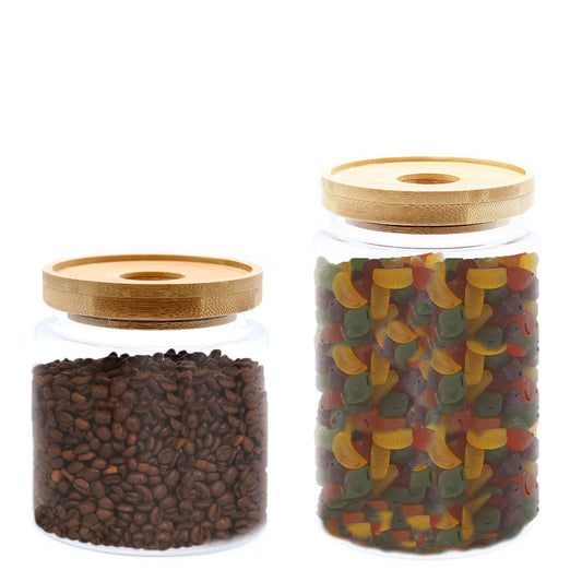 Kecses Bambusz Üveg Tartály - 15cm