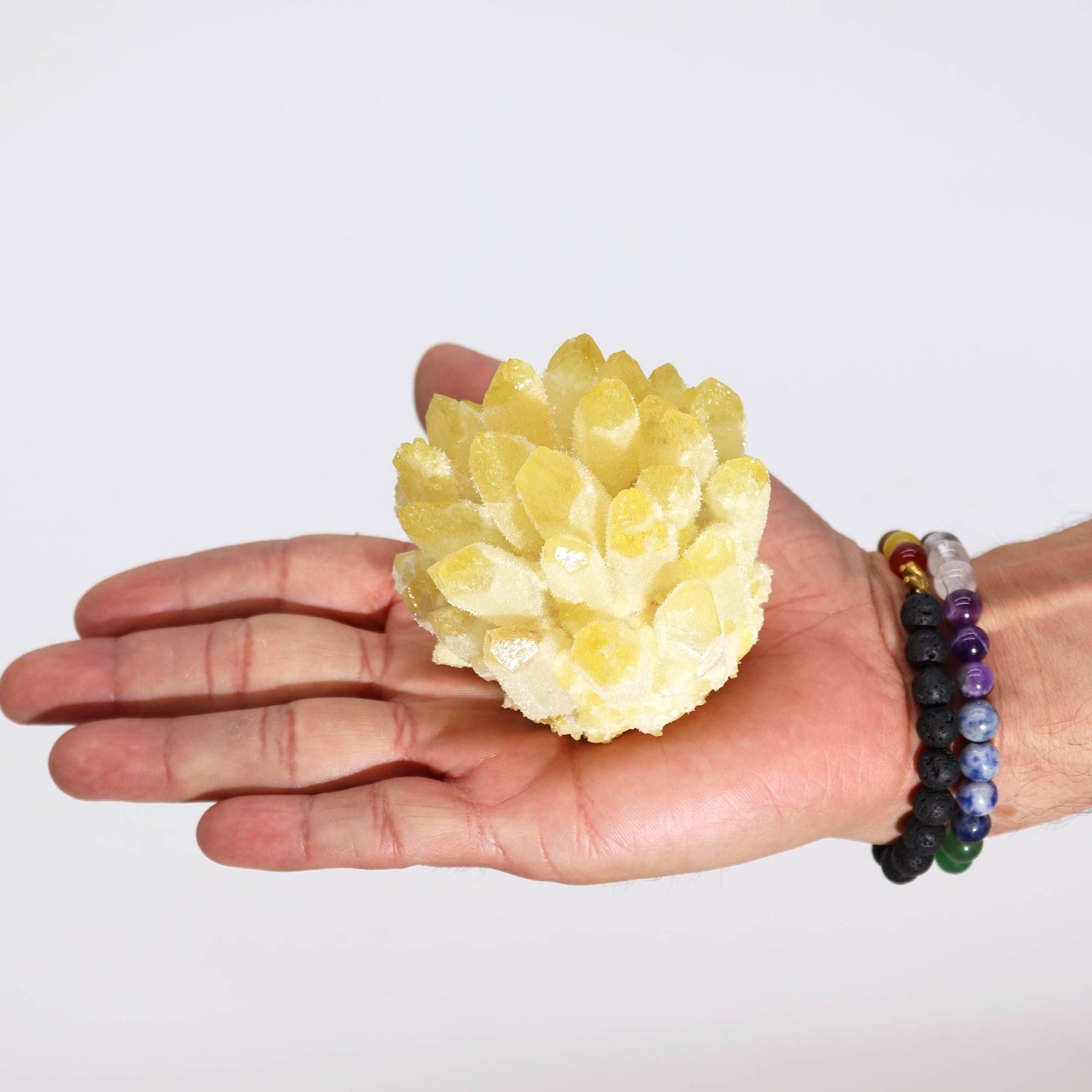 Crafted Quartz Cluster - Yellow Ghost Quartz (approx 250-300gm 8cm)