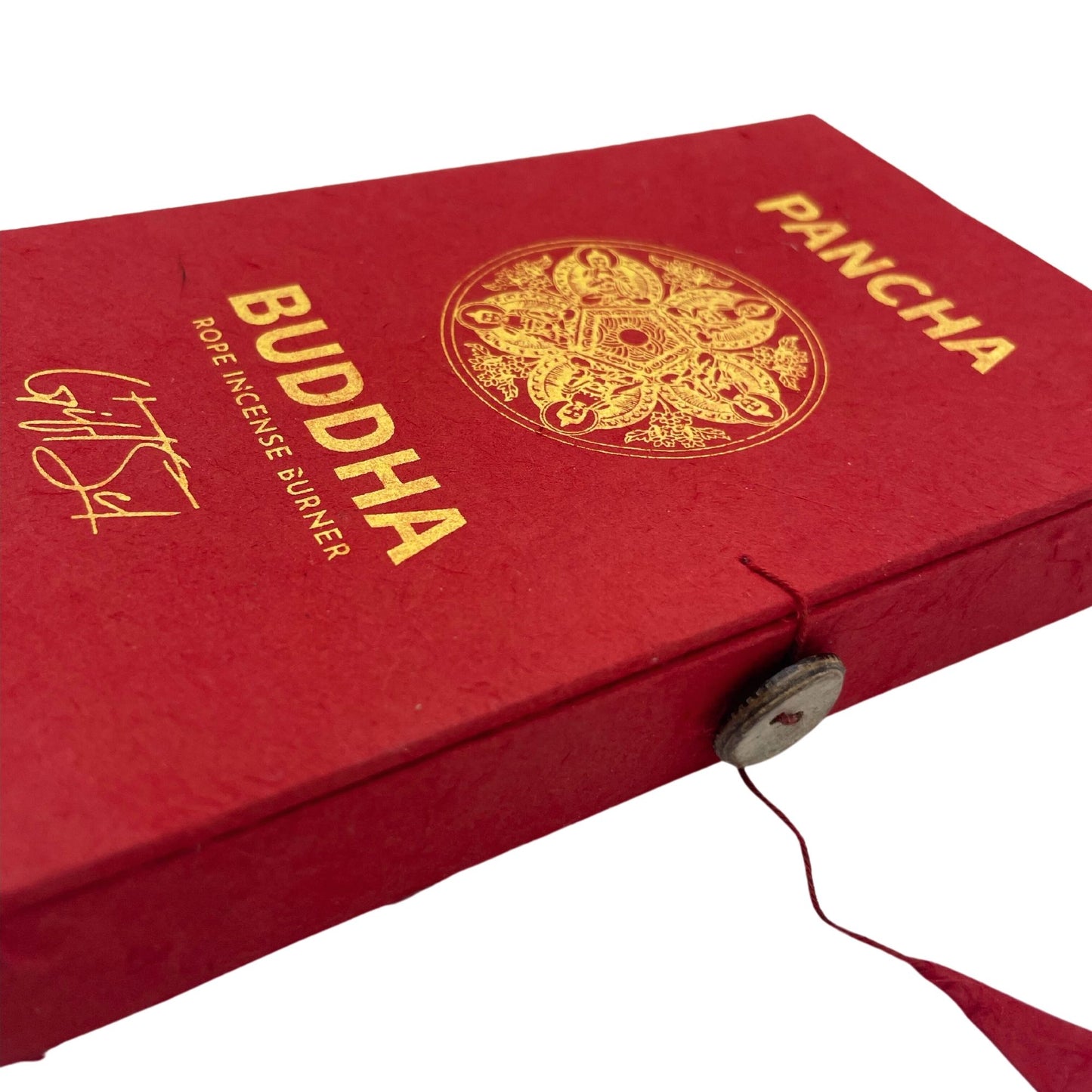 Kötélfüstölő és ezüstözött tartó szett – Pancha Buddha