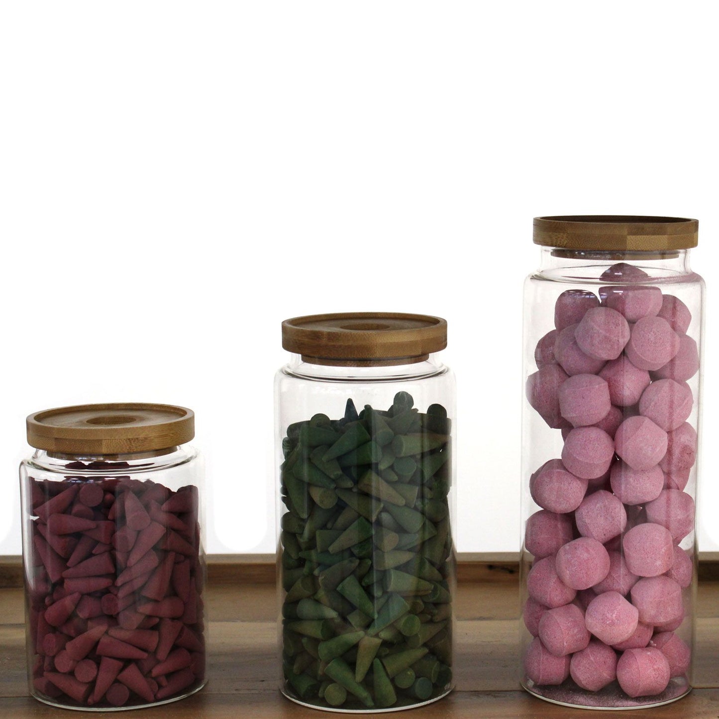 Kecses Bambusz Üveg Tartály - 15cm