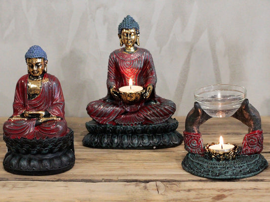 Antik Buddha – Hívő Gyertyatartó