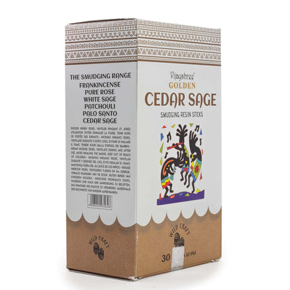 30g Arany Cédrus Zsálya Füstölőgyanta Botok (6db)