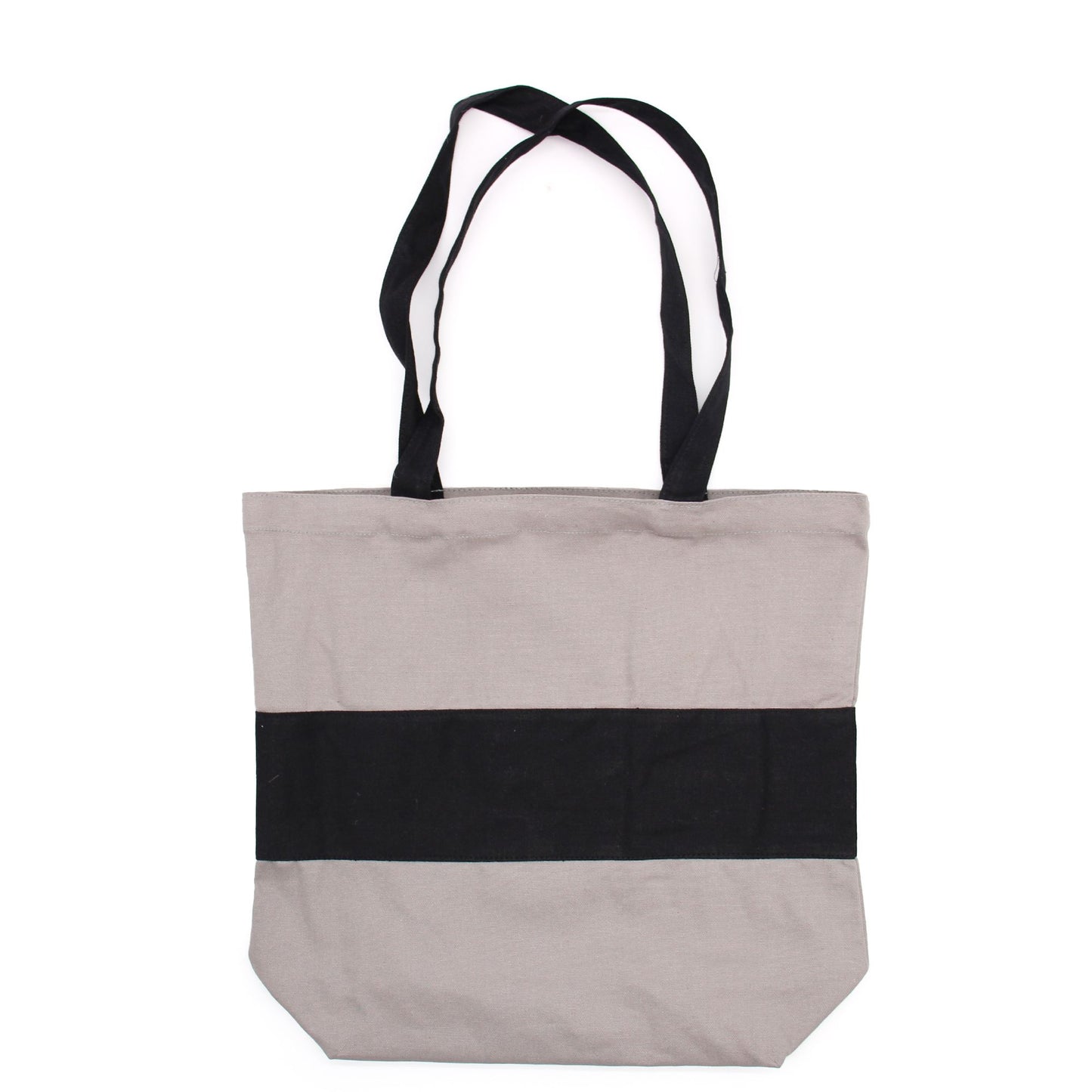 Kéttónusú pamuttáska - 38x42x12cm - Szürke és fekete - 10oz