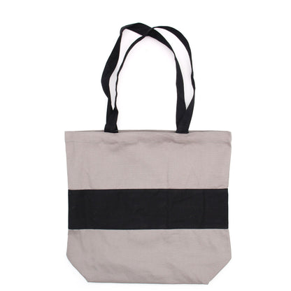 Kéttónusú pamuttáska - 38x42x12cm - Szürke és fekete - 10oz