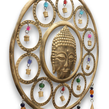 Indiai Szélcsengő – Nagy Buddha Arc 15 Harangos Szélcsengő – 36cm