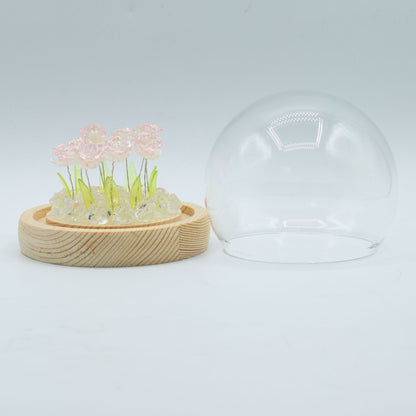 Floral Glow kerti kupola – 10 rózsaszín rózsa – LED USB