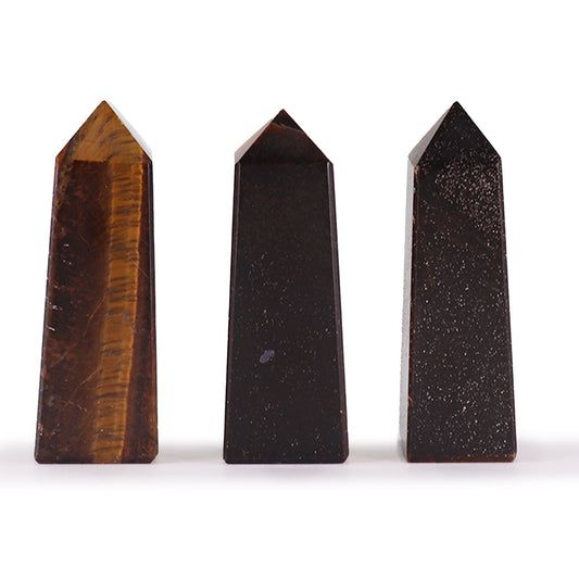 Drágakő obeliszk csúcs kb. 5cm - Tigrisszem