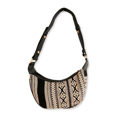 Jacquard Hobo táska - Szürke Metro (fekete pánt)