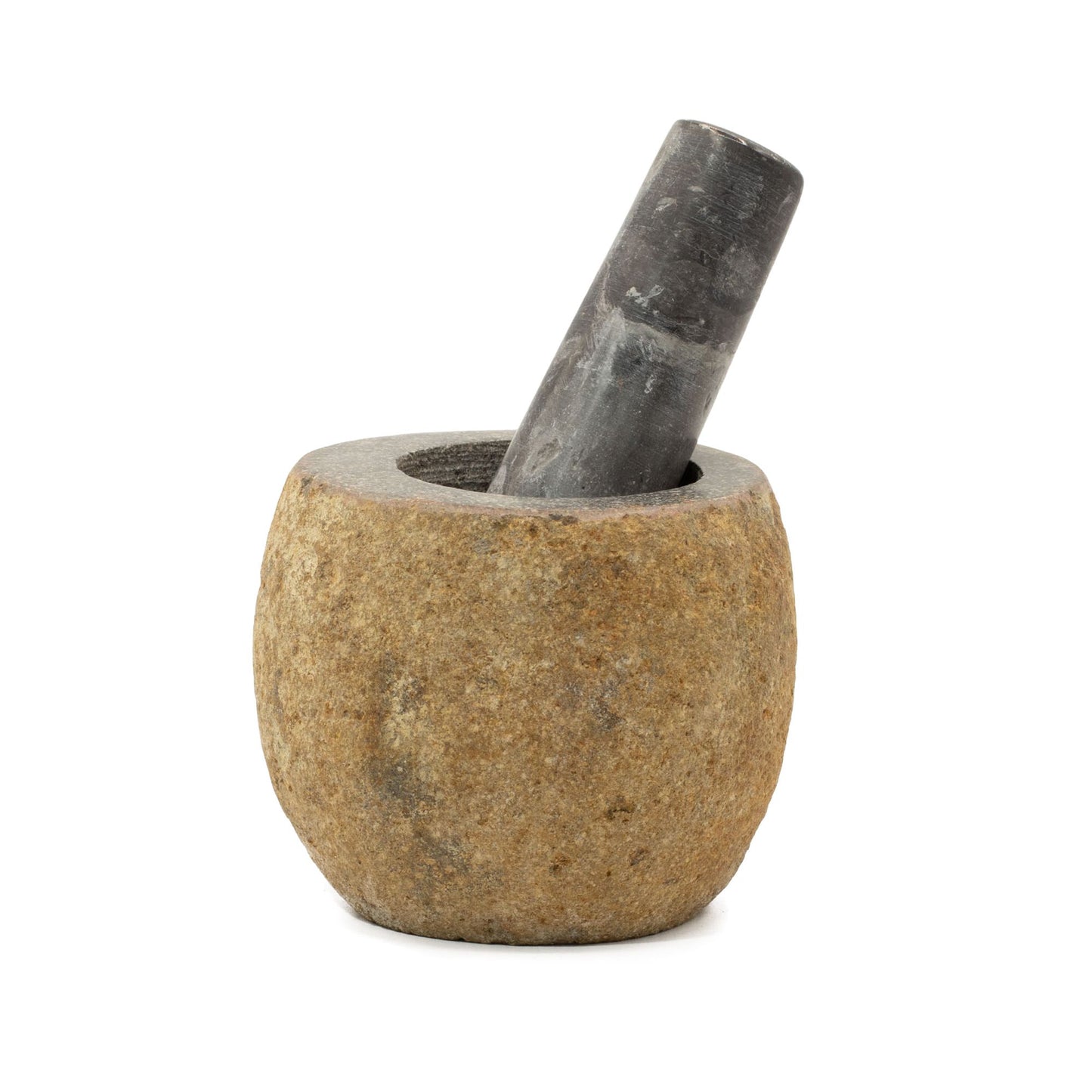 Természetes folyami kőből készült díszítő mozsár – kicsi (kb. 9x7cm)