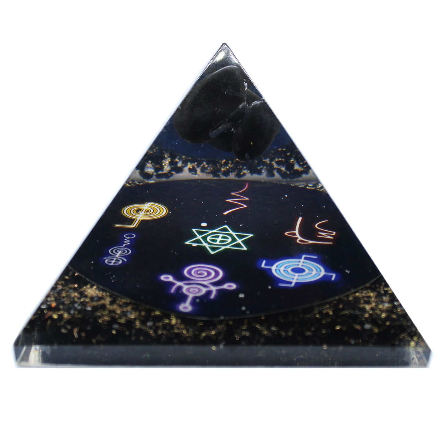 Orgonit piramis - Éjféli Reiki - 90mm