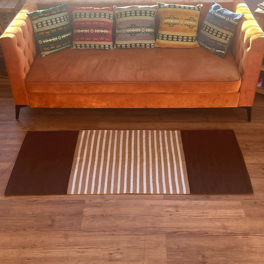 Inda pamut szőnyeg - 70x170cm - Sötétbarna / Bézs