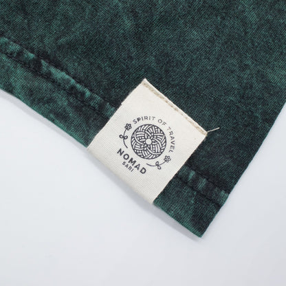 Nomad Sari Stonewashed pamut póló – Életfa – Zöld – L-es