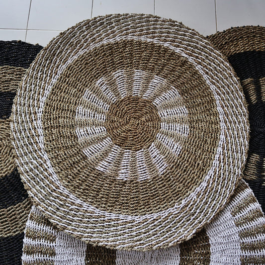 Kerek tengerifű, fehér és drapp – Belső nap – 1 m