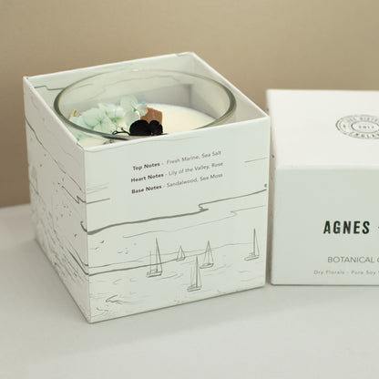 Agnes + Cat botanikus szójaviasz gyertya – Tengeri só és moha