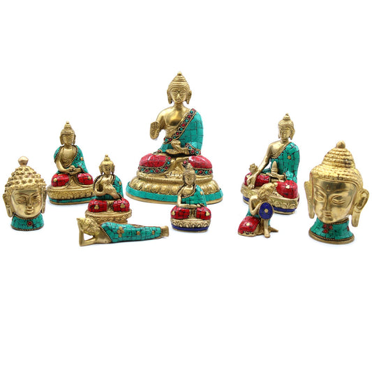 Sárgaréz Buddha figura – Kezek lefelé – 11,5 cm