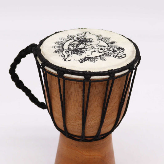 Kézműves, széles fejű djembe dob – 20 cm