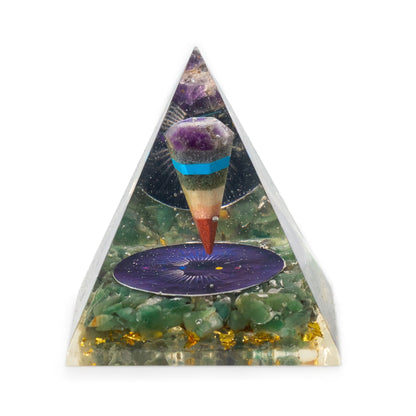 Med Organit Piramis 7x6cm - Inga - Zöld Aventurin Forgács