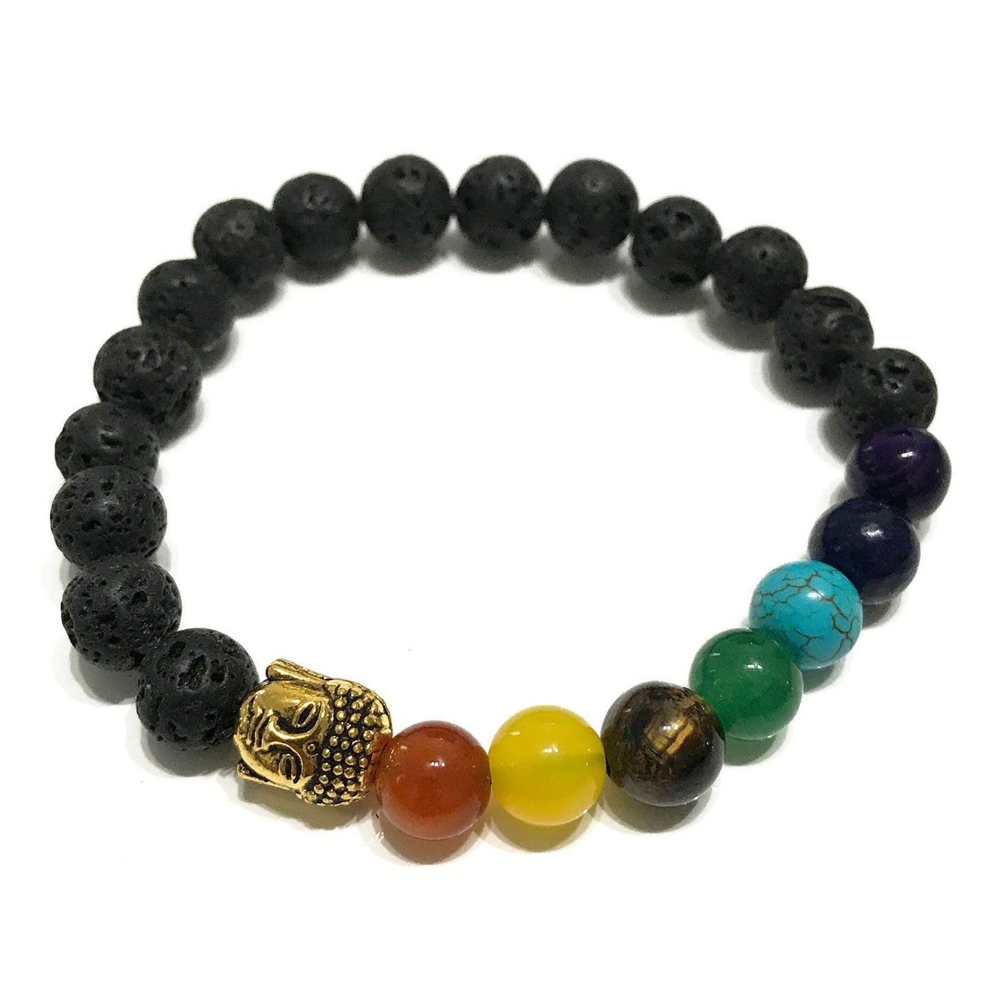 Lávakő karkötő - Buddha Csakra