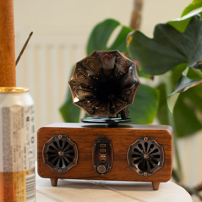 Retro mini dupla gramofon hangszóró – Bluetooth – 2 x 5,4 watt