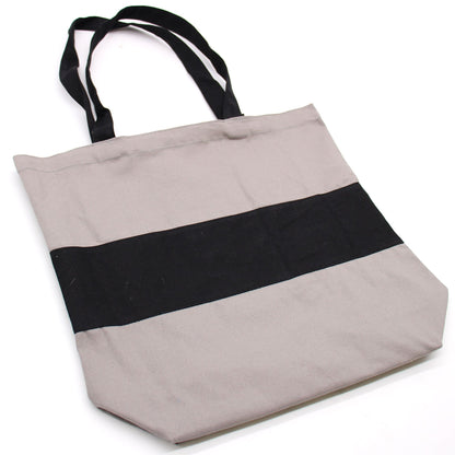 Kéttónusú pamuttáska - 38x42x12cm - Szürke és fekete - 10oz