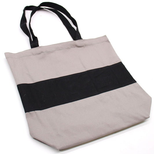 Kéttónusú pamuttáska - 38x42x12cm - Szürke és fekete - 10oz