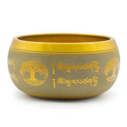 Nagy alumínium hangtál – Buddha életfa – Réz színű (19 cm)